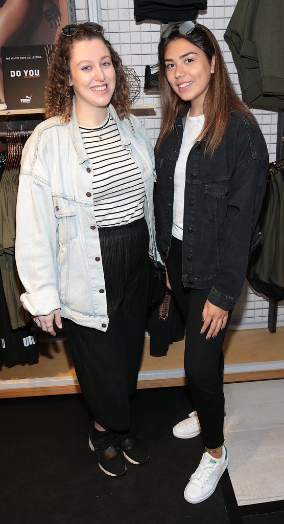 Joanna Cruise and Ria Brierty Pictured at Life Style Sports, Grafton Street for the launch of the Puma Velvet Rope Collection. Photo by Brian McEvoy