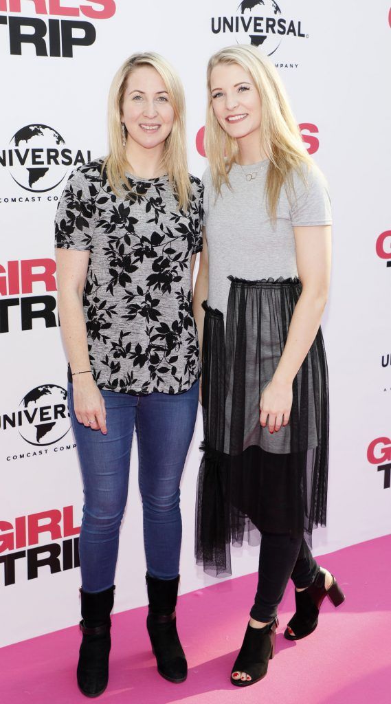Lucy Flynn and Paula Noone at the Universal Pictures special preview screening of Girls Trip at Rathmines Omniplex. Photo Kieran Harnett