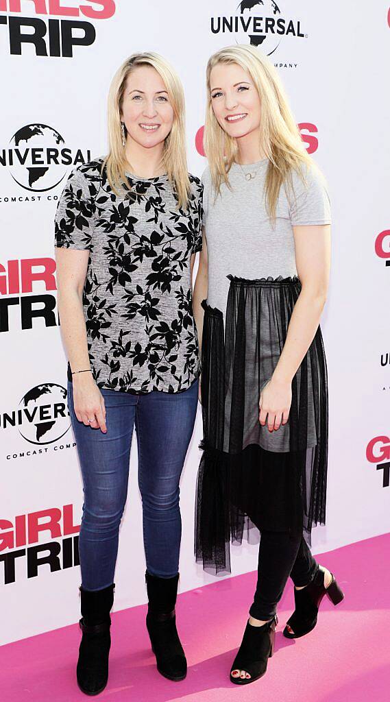 Lucy Flynn and Paula Noone at the Universal Pictures special preview screening of Girls Trip at Rathmines Omniplex. Photo Kieran Harnett