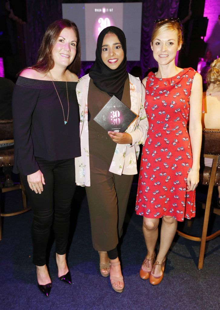 Pictured are (LtoR) Gail Brady, Fadhila Haii and Laura Condron at the 2017 U Magazine 30 under 30 awards in association with Boots in Club 22 in Dublin, 25th July. Photography: Sasko Lazarov/Photocall Ireland