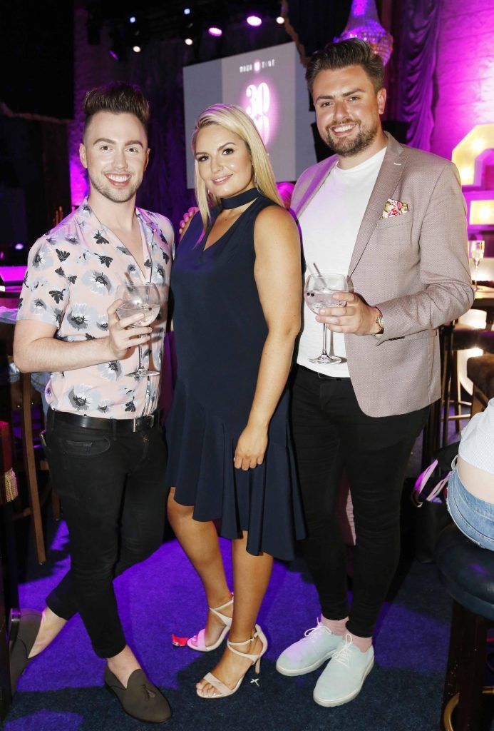 Pictured are (LtoR) Mark Rogers, Louise O Reilly and James Patrice at the 2017 U Magazine 30 under 30 awards in association with Boots in Club 22 in Dublin, 25th July. Photography: Sasko Lazarov/Photocall Ireland