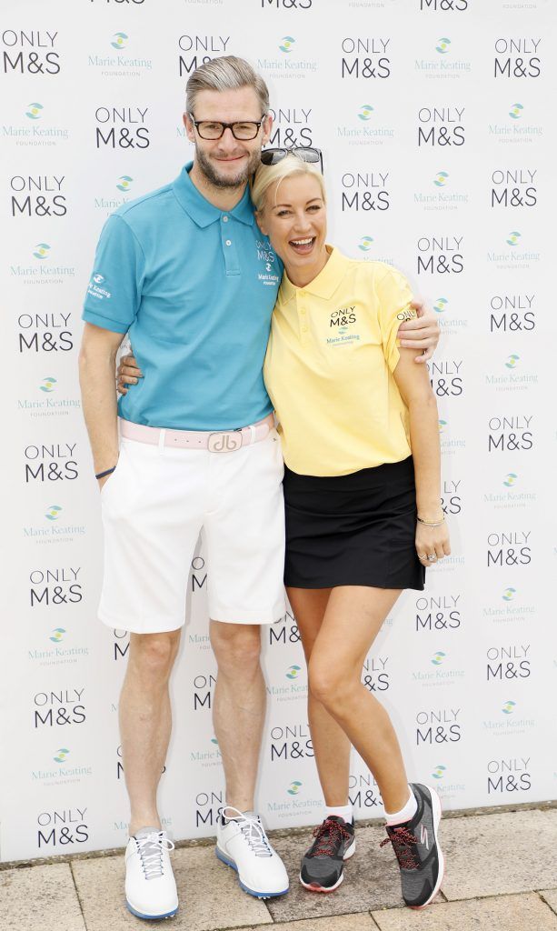 Eddie Boxshall and Denise Van Outen at the 2017 Marks & Spencer Ireland Marie Keating Foundation Celebrity Golf Classic which took place on the Palmer Course at the K Club. Photo by Kieran Harnett