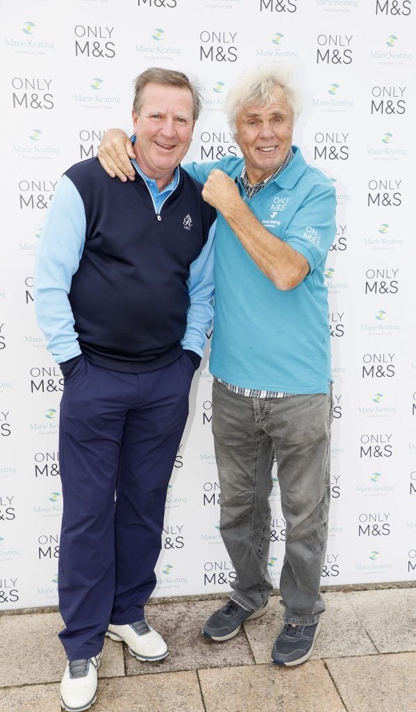 Ronny Whelan and Stan Boardman at the 2017 Marks & Spencer Ireland Marie Keating Foundation Celebrity Golf Classic which took place on the Palmer Course at the K Club. Photo by Kieran Harnett