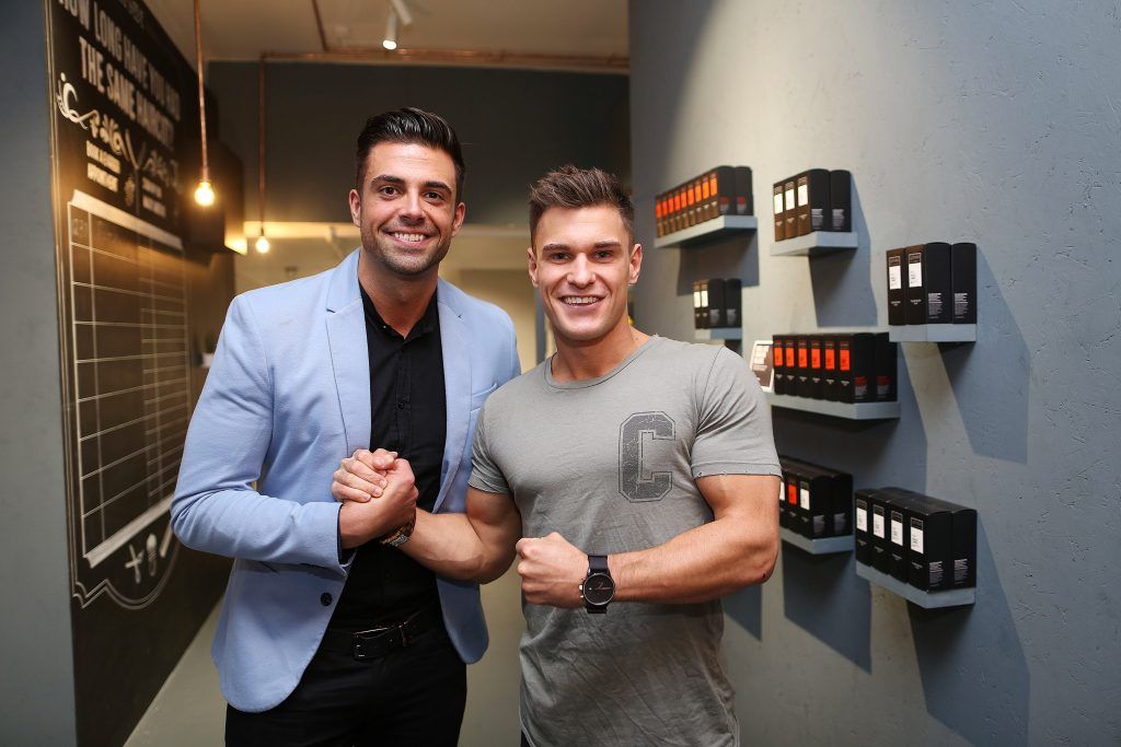 Pictured at the Lynx Find Your Magic Shop for Rob Lipsett's Summer Series chat on South William Street was Karl Bowe and Rob Lipsett (27th July 2017). Photo by Julian Behal
