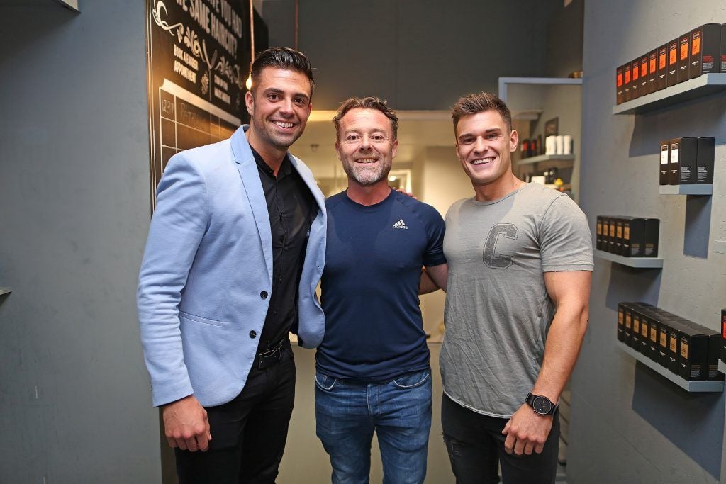 Pictured at the Lynx Find Your Magic Shop for Rob Lipsett's Summer Series chat on South William Street was Karl Bowe, Eric Lalor and Rob Lipsett (27th July 2017). Photo by Julian Behal