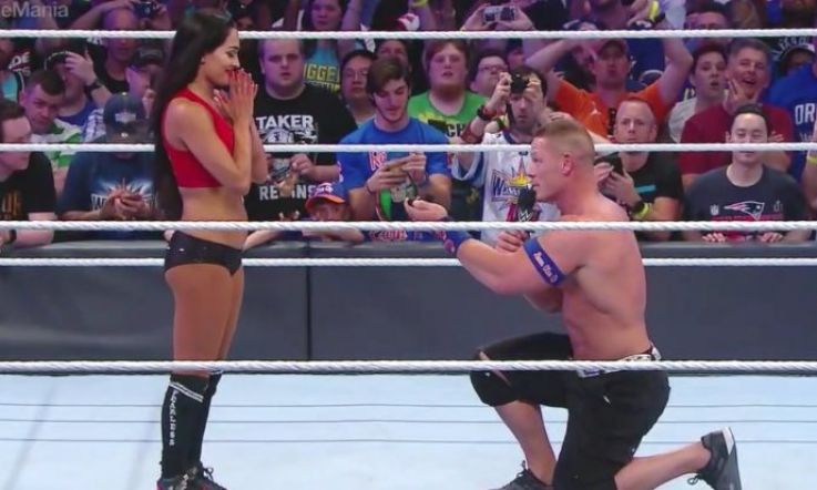 John Cena gave a very public proposal to girlfriend Nikki Bella at Wrestlemania 33
