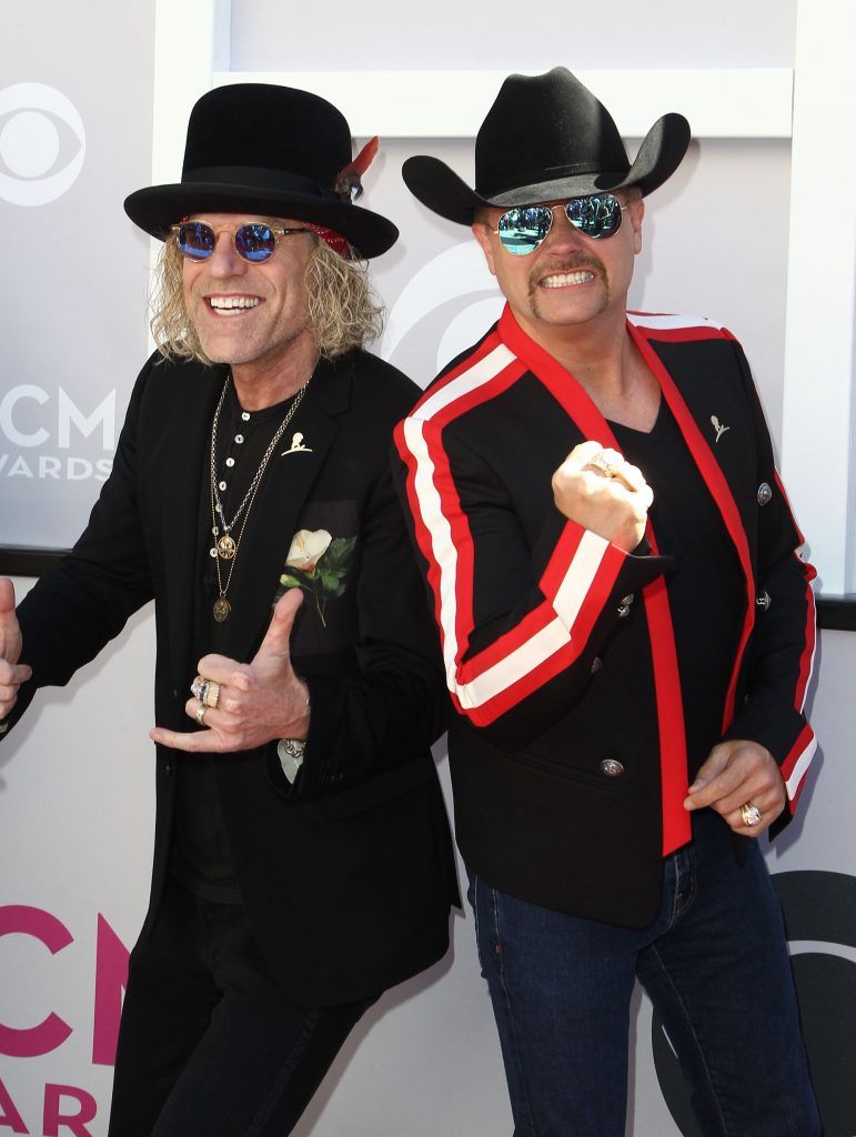 Recording artist Big Kenny (L) and John Rich of the music group Big & Rich arrive for the 52nd Academy of Country Music Awards on April 2, 2017, at the T-Mobile Arena in Las Vegas, Nevada. (Photo TOMMASO BODDI/AFP/Getty Images)