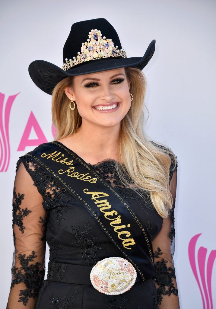 Miss Rodeo America Lisa Lageschaar attends the 52nd Academy Of Country Music Awards at Toshiba Plaza on April 2, 2017 in Las Vegas, Nevada.  (Photo by Frazer Harrison/Getty Images)