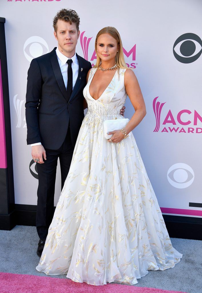 Recording artists Anderson East (L) and Miranda Lambert attend the 52nd Academy Of Country Music Awards at Toshiba Plaza on April 2, 2017 in Las Vegas, Nevada.  (Photo by Frazer Harrison/Getty Images)