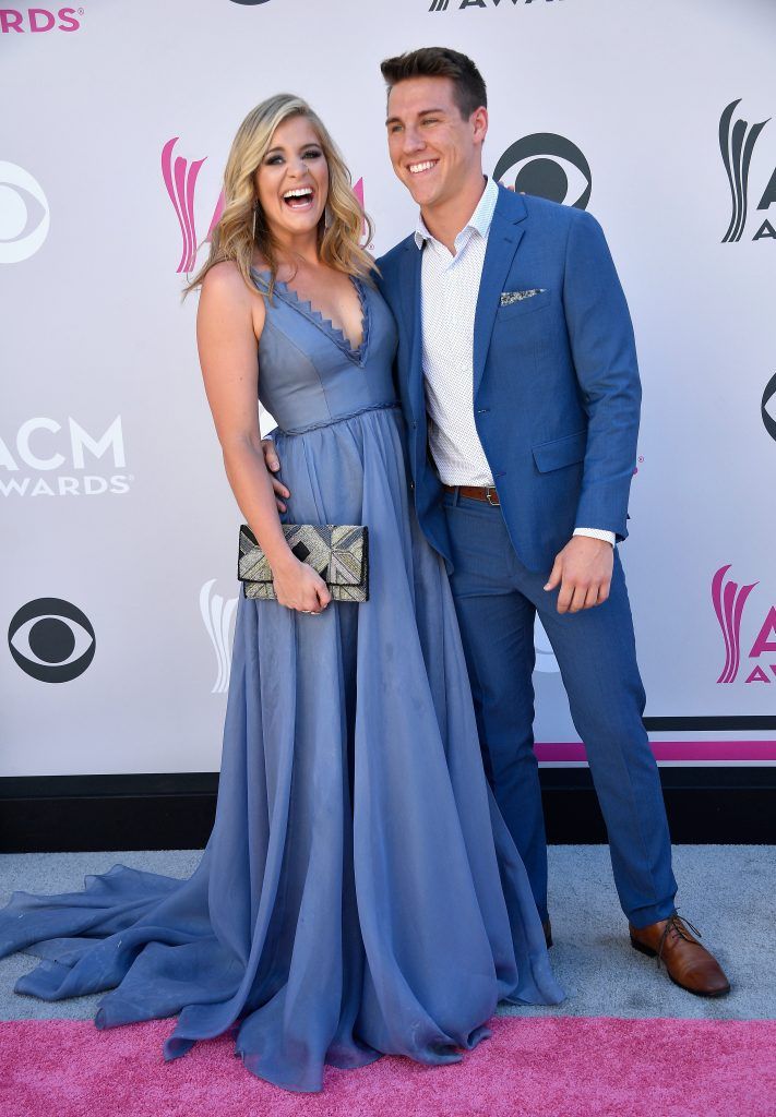 Recording artist Lauren Alaina (L) attends the 52nd Academy Of Country Music Awards at Toshiba Plaza on April 2, 2017 in Las Vegas, Nevada.  (Photo by Frazer Harrison/Getty Images)