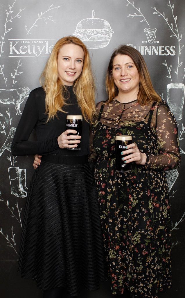 Niamh O'Shaughnessy and Ali Dunworth pictured at an event in the Open Gate Brewery to celebrate the new partnership between multi award winning meat supplier, Kettyle Irish Foods and beer giant, Guinness, 04/04/17. Picture Andres Poveda