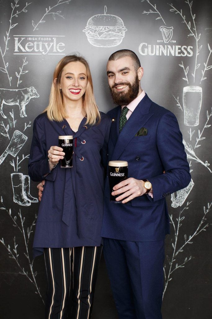 Niamh O'Donoghue and Jake McCabe pictured at an event in the Open Gate Brewery to celebrate the new partnership between multi award winning meat supplier, Kettyle Irish Foods and beer giant, Guinness, 04/04/17. Picture Andres Poveda