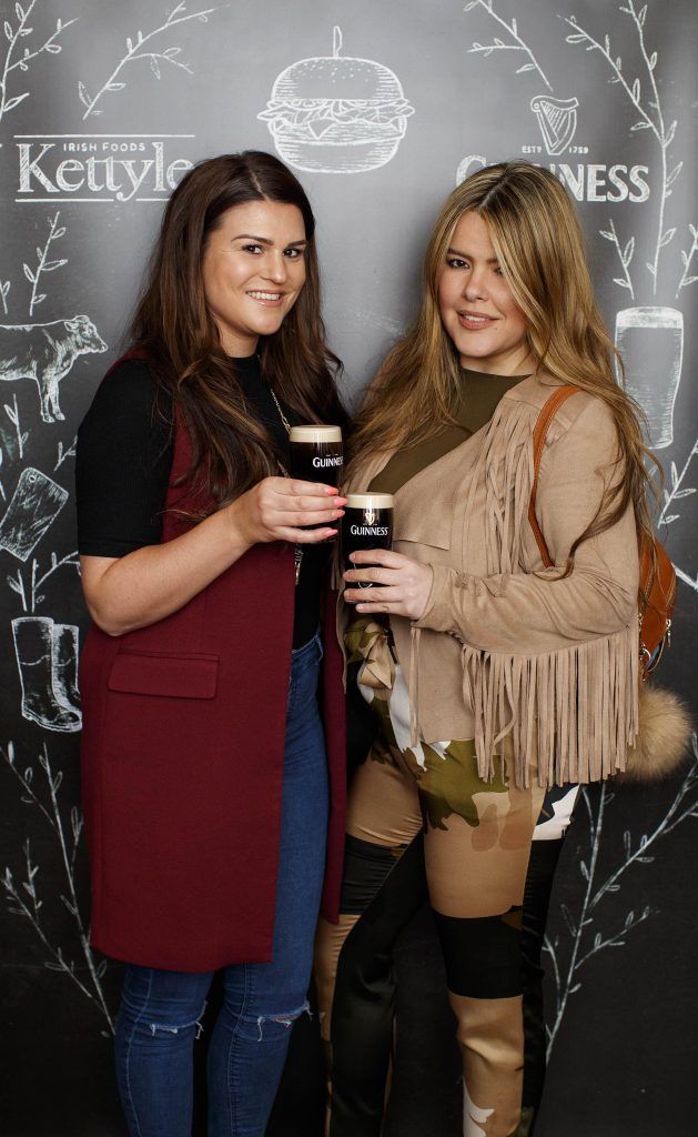 Stephanie Buckley and Sofiia Delgado pictured at an event in the Open Gate Brewery to celebrate the new partnership between multi award winning meat supplier, Kettyle Irish Foods and beer giant, Guinness, 04/04/17. Picture Andres Poveda