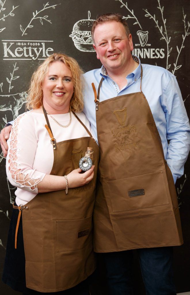 Barbara and Roly Henderson pictured at an event in the Open Gate Brewery to celebrate the new partnership between multi award winning meat supplier, Kettyle Irish Foods and beer giant, Guinness, 04/04/17. Picture Andres Poveda