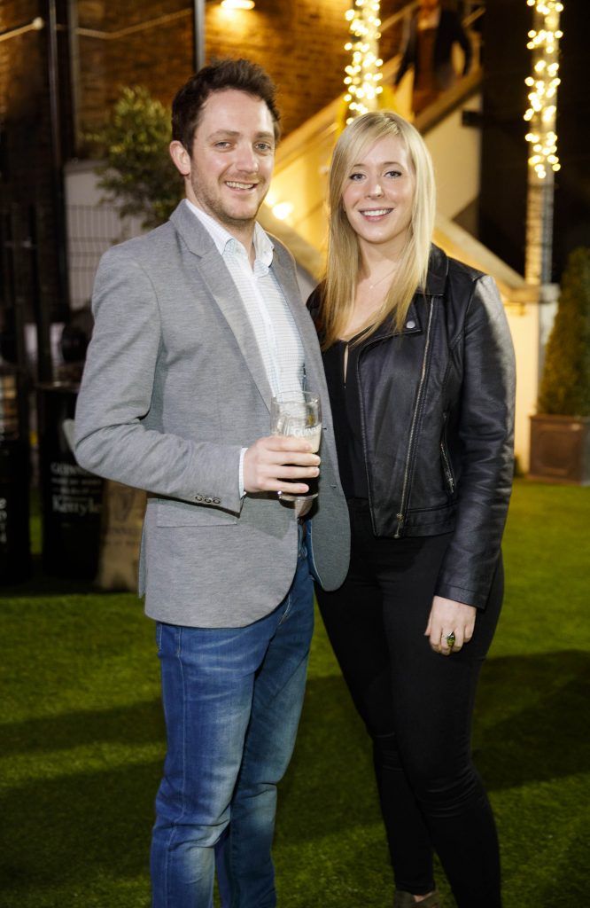 Danny O'Brien and Dee Laffin pictured at an event in the Open Gate Brewery to celebrate the new partnership between multi award winning meat supplier, Kettyle Irish Foods and beer giant, Guinness, 04/04/17. Picture Andres Poveda