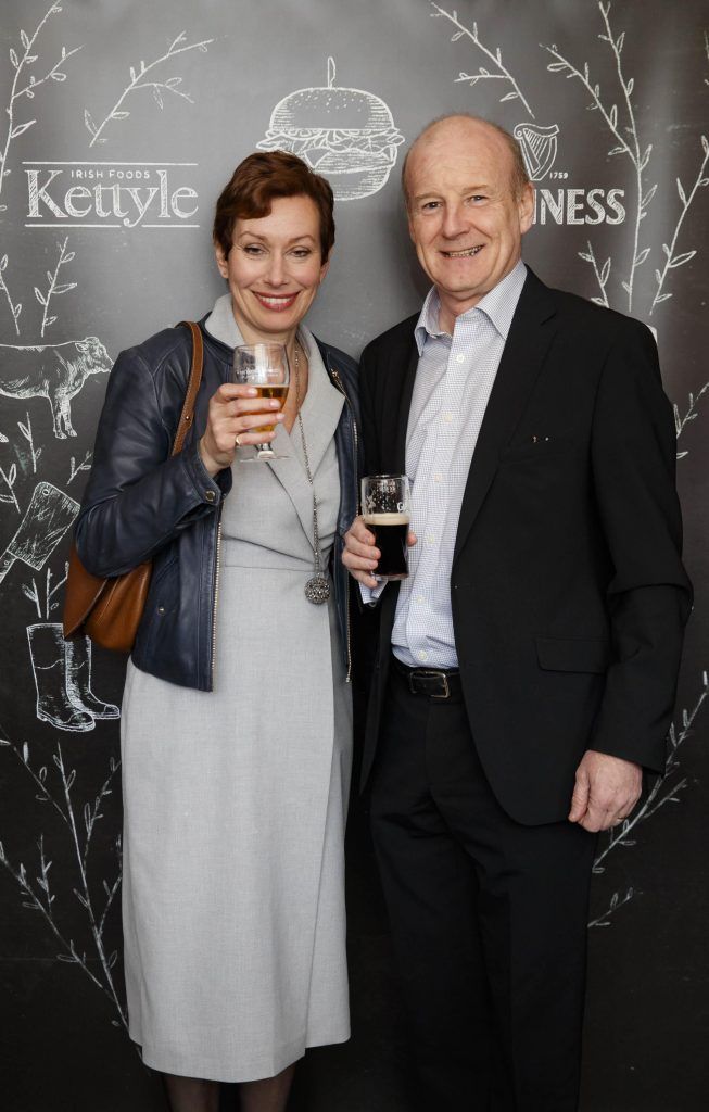 Serena Sibbald and Gerry Maguire pictured at an event in the Open Gate Brewery to celebrate the new partnership between multi award winning meat supplier, Kettyle Irish Foods and beer giant, Guinness, 04/04/17. Picture Andres Poveda