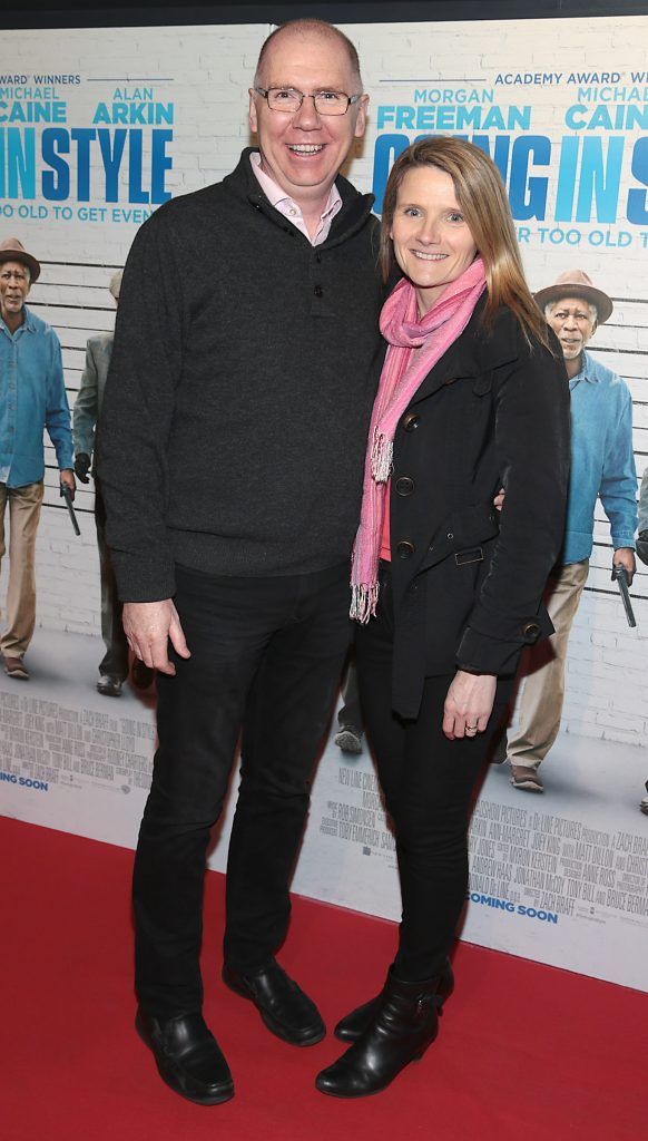 Aidan Bolger and Adrienne Bolger pictured at the special preview screening of Going In Style at Omniplex, Rathmines, Dublin. Picture: Brian McEvoy