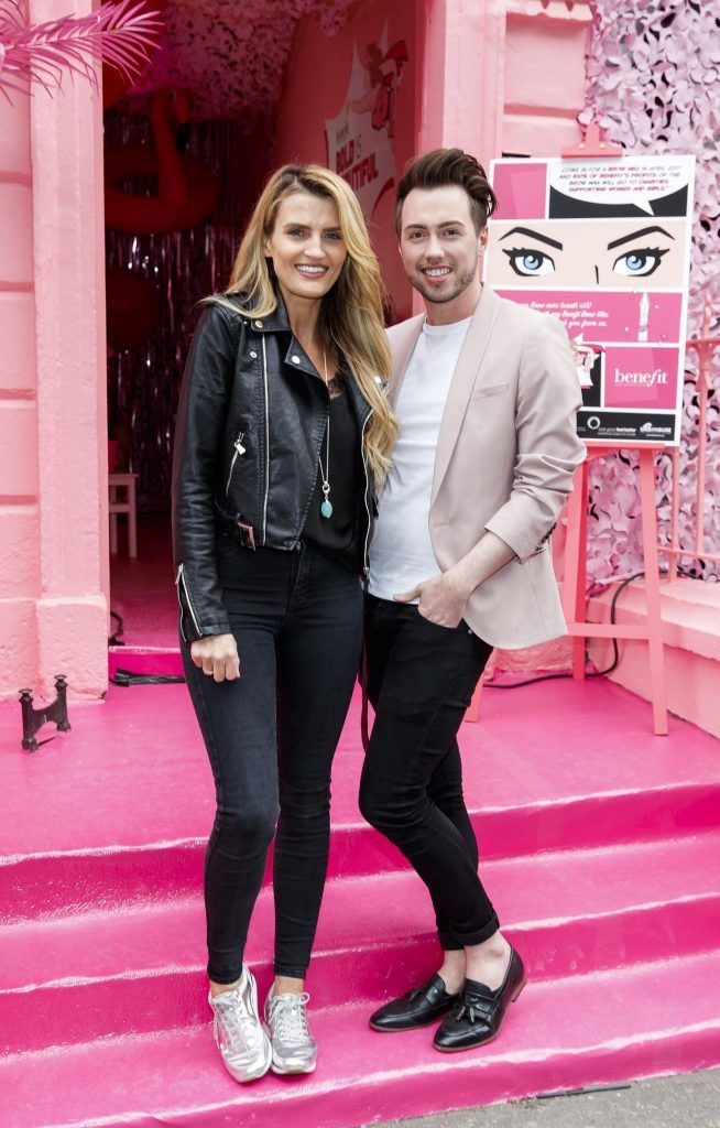 Melissa Mills Bari and Mark Rogers of Benefit Cosmetics pictured at the launch of the Benefit Cosmetics Bold is Beautiful Charity Campaign with a pop up pink shop on South William Street Dublin. Proceeds go to the Look Good Feel Better and Daisy House Ireland charities. Picture Andres Poveda