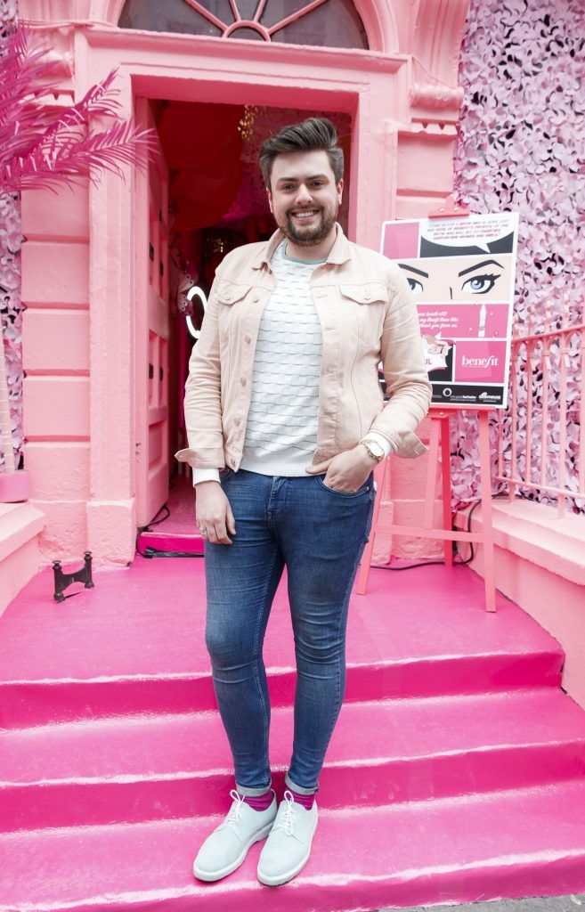 James Patrice pictured at the launch of the Benefit Cosmetics Bold is Beautiful Charity Campaign with a pop up pink shop on South William Street Dublin. Proceeds go to the Look Good Feel Better and Daisy House Ireland charities. Picture Andres Poveda