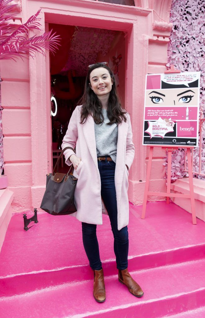 Claudia Kinahan pictured at the launch of the Benefit Cosmetics Bold is Beautiful Charity Campaign with a pop up pink shop on South William Street Dublin. Proceeds go to the Look Good Feel Better and Daisy House Ireland charities. Picture Andres Poveda