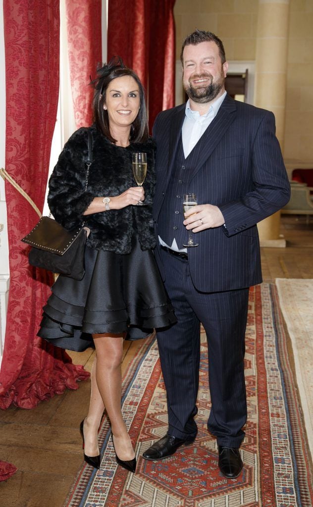 Jane Fox and Kevin Moore pictured at an exclusive lunch event at Carton House ahead of the Carton House Most Stylish Lady competition at the Irish Grand National Fairyhouse. Picture Andres Poveda