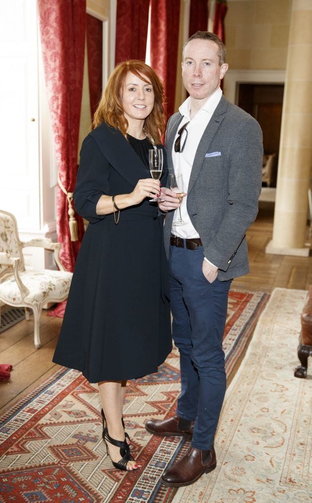 Ciara and Brendan Burke pictured at an exclusive lunch event at Carton House ahead of the Carton House Most Stylish Lady competition at the Irish Grand National Fairyhouse. Picture Andres Poveda