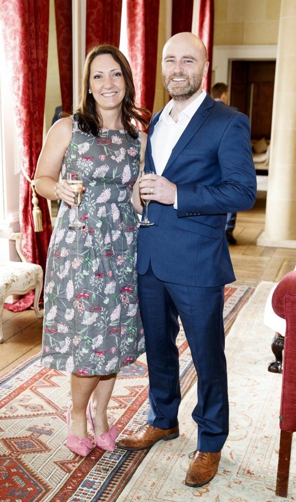 Liz and Milo McGuinness pictured at an exclusive lunch event at Carton House ahead of the Carton House Most Stylish Lady competition at the Irish Grand National Fairyhouse. Picture Andres Poveda