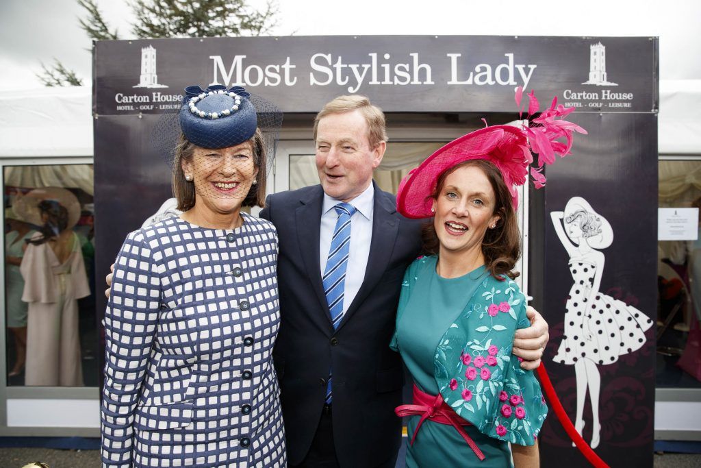 Brige Kirnan and Barbara Pointhan-Gleeson pictured at the Carton House Most Stylish Lady competition at the Irish Grand National Fairyhouse. Picture Andres Poveda