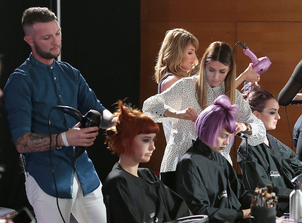 Hairdressers from salons all over the country at the L'Oreal Colour Trophy 2017 Semi Final event in the O'Reilly Hall, UCD, Dublin. Pic by Brian McEvoy