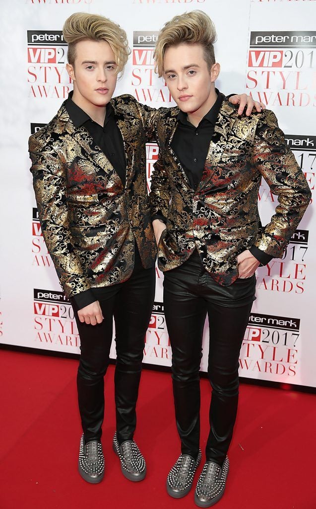 Jedward at the Peter Mark VIP Style Awards 2017 at The Marker Hotel, Dublin. Picture by Brian McEvoy.