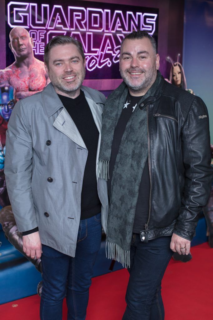Glen Montgomery & Leonard Daly pictured at the Special Preview Screening of Marvel's Guardians Of The Galaxy Vol. 2 at Cineworld Cinemas, April 25. Photo: Anthony Woods
