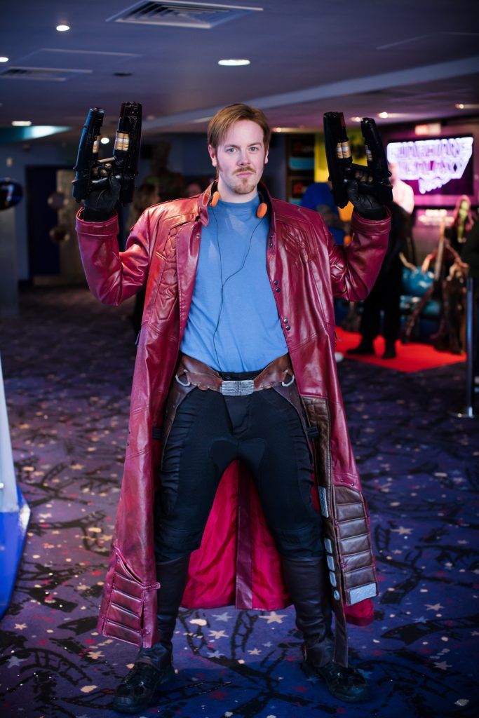 Guardians Uber Fan Stephen Lynch as Star Lord pictured at the Special Preview Screening of Marvel's Guardians Of The Galaxy Vol. 2 at Cineworld Cinemas, April 25. Photo: Anthony Woods
