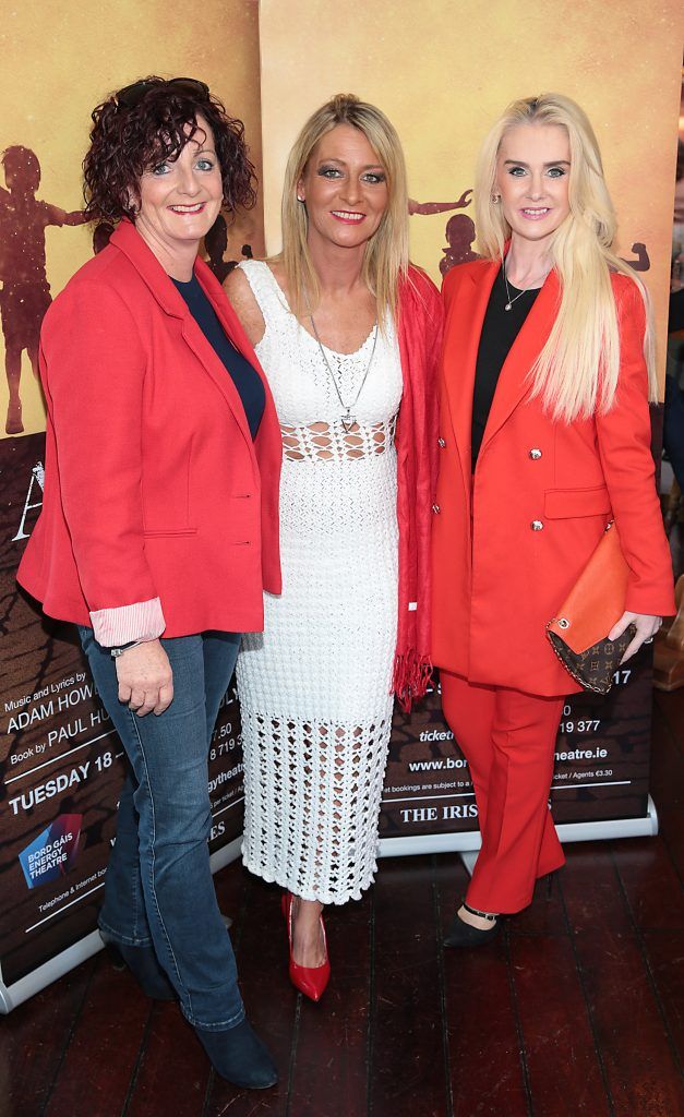 Anne Cahill, Lindsey Dolan and Aisling Holly pictured at the launch event for the musical Angela's Ashes which premieres at the Bord Gais Energy Theatre in Dublin this July. Picture: Brian McEvoy