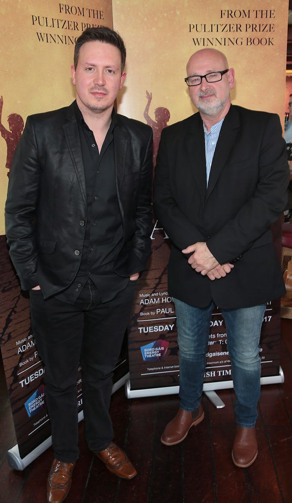 Adam Howell and Paul Hurt pictured at the launch event for the musical Angela's Ashes which premieres at the Bord Gais Energy Theatre in Dublin this July. Picture: Brian McEvoy