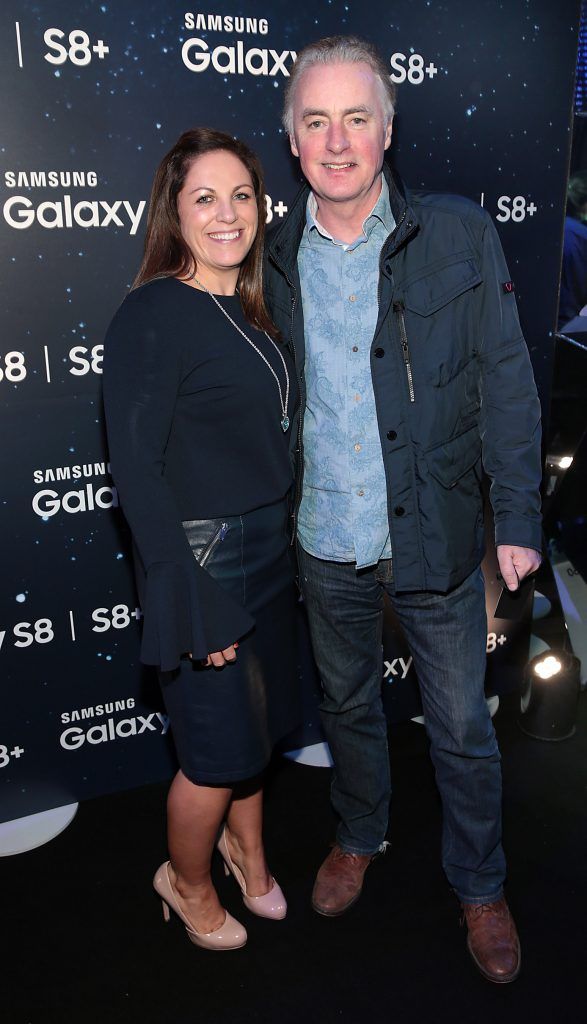 Linda Nolan and Dave Fanning pictured at the launch event for the new Samsung Galaxy S8 and S8+ at the RHK, Dublin. Pic: Brian McEvoy