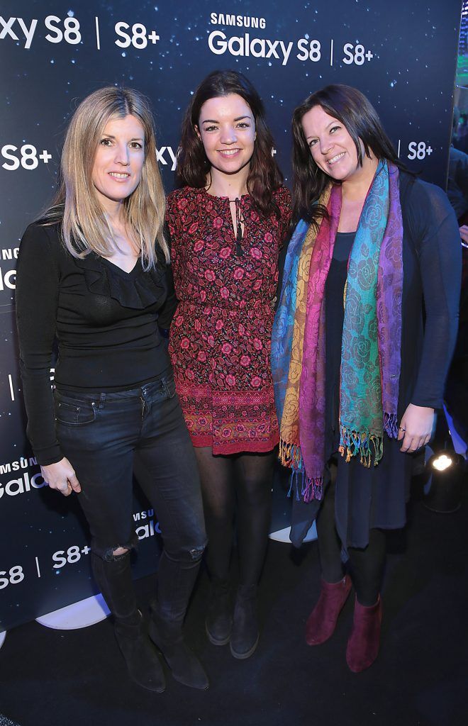 Deirdre Crookes, Jennifer O Brien and Ariana Dunne pictured at the launch event for the new Samsung Galaxy S8 and S8+ at the RHK, Dublin. Pic: Brian McEvoy