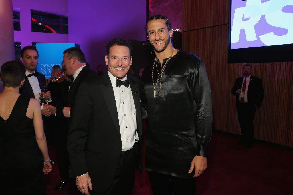 President and CEO of Time, Inc Rich Battista (L) and athlete Colin Kaepernick attend the 2017 Time 100 Gala at Jazz at Lincoln Center on April 25, 2017 in New York City.  (Photo by Jemal Countess/Getty Images for TIME)