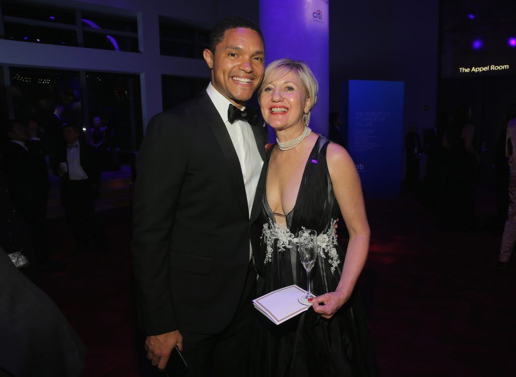 Travor Noah (L) and Glenda Gray attend the 2017 Time 100 Gala at Jazz at Lincoln Center on April 25, 2017 in New York City.  (Photo by Jemal Countess/Getty Images for TIME)