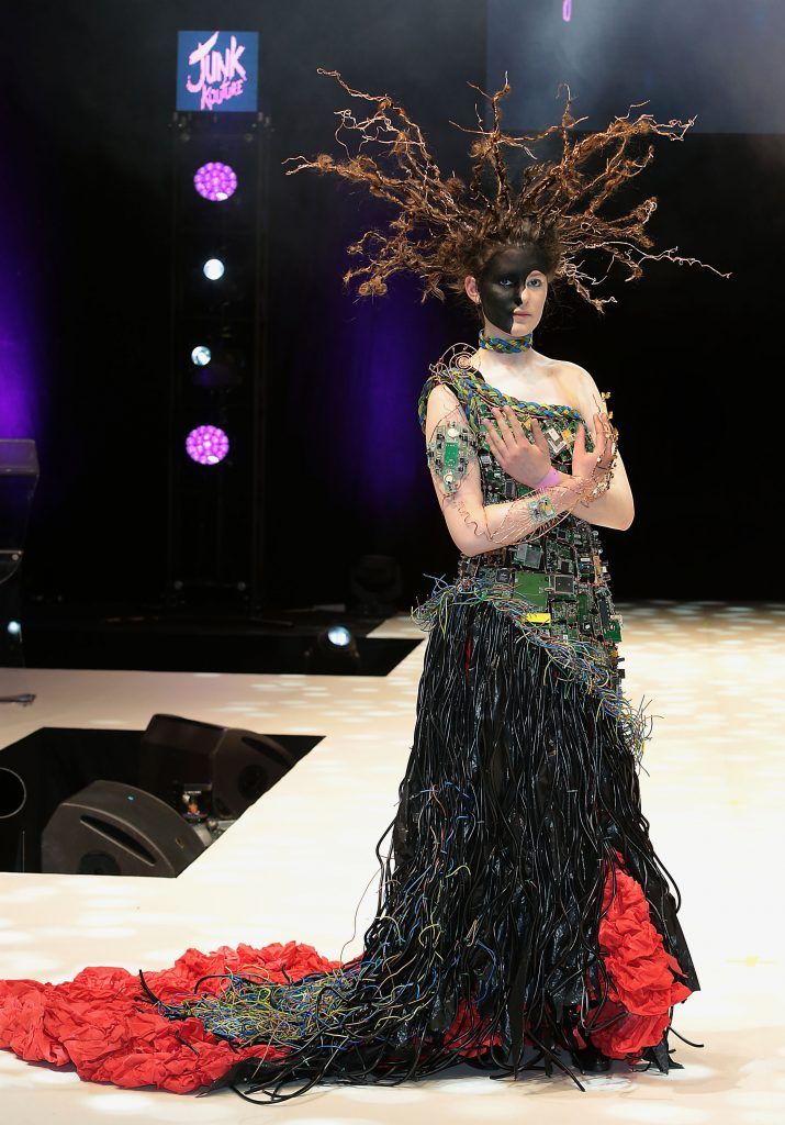 Reboot Mother Earth - Donna Colbourne - Breifne College pictured at the Bank of Ireland Junk Kouture Final at The 3 Arena, Dublin. Pic by Brian McEvoy