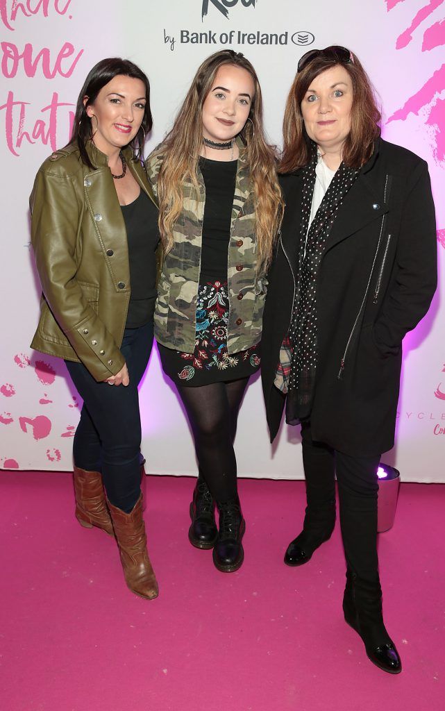 Rois Deery, Aisling McCabe and Marie Boyce pictured at the Bank of Ireland Junk Kouture Final at The 3 Arena, Dublin. Pic by Brian McEvoy