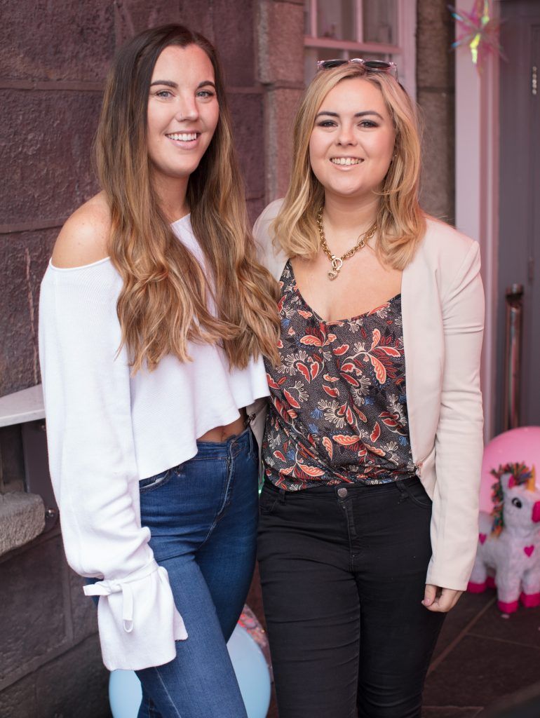 Sarah Hanrahan & Ali Ryan pictured at the launch of Penneys festival inspired 'Prism' cosmetics collection'in Urchin St. Stephen's Green. Photo: Anthony Woods