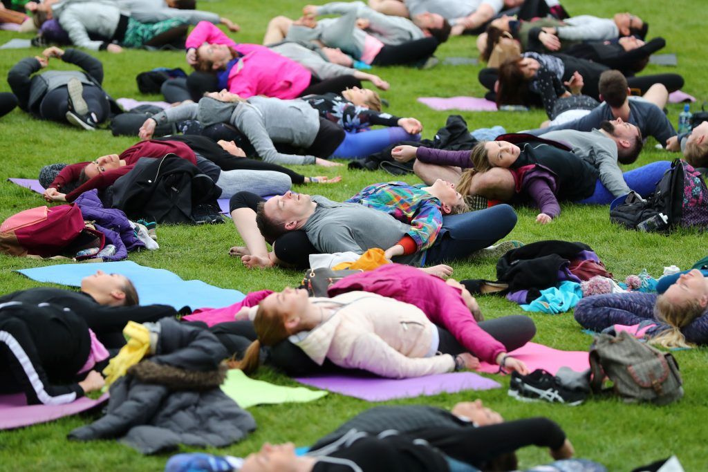 Over 5,000 people descended on Dublin's Herbert park for WellFest, Ireland's only health, wellness and fitness festival. Pic: Marc O'Sullivan