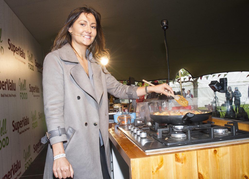 Lucy Bee pictured at SuperValu's WellFood zone where she was showcasing her culinary skills at WellFest in Dublin's Herbert Park. Pic by Patrick O'Leary
