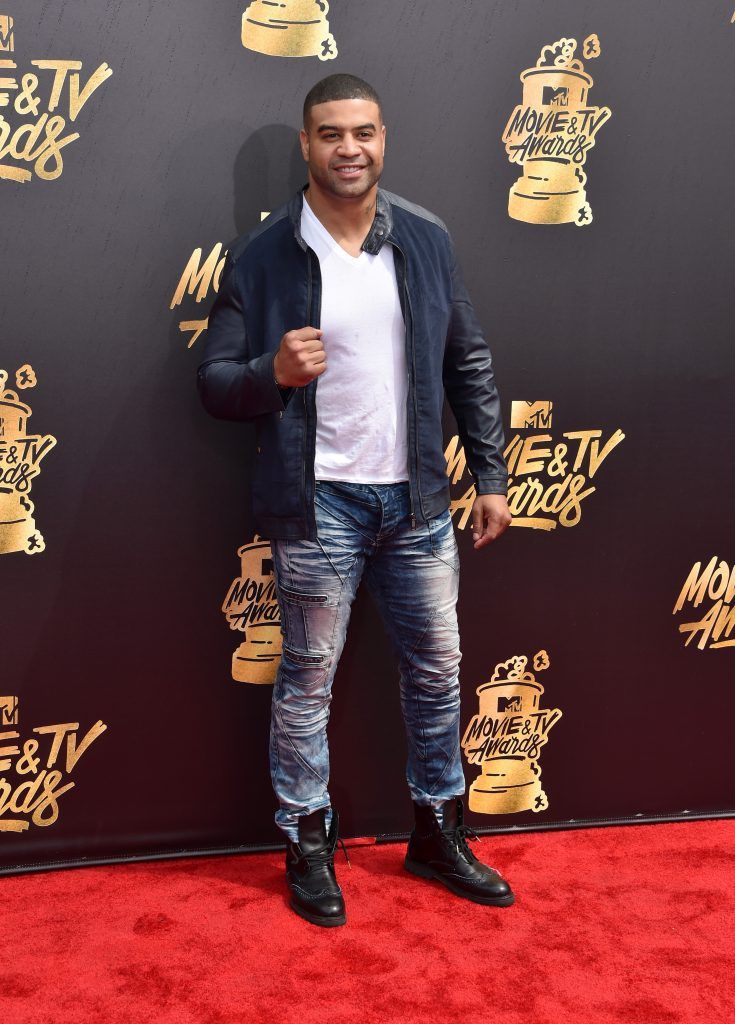 LOS ANGELES, CA - MAY 07:  Former NFL player Shawne Merriman attends the 2017 MTV Movie And TV Awards at The Shrine Auditorium on May 7, 2017 in Los Angeles, California.  (Photo by Alberto E. Rodriguez/Getty Images)