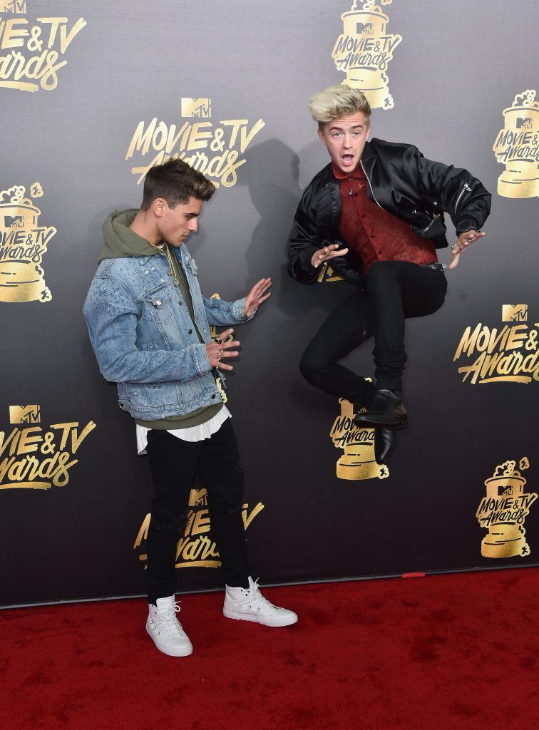 LOS ANGELES, CA - MAY 07:  Singers Jack Gilinsky (L) and Jack Johnson attend the 2017 MTV Movie And TV Awards at The Shrine Auditorium on May 7, 2017 in Los Angeles, California.  (Photo by Alberto E. Rodriguez/Getty Images)