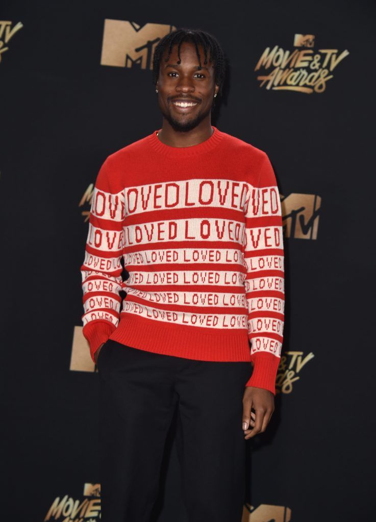 LOS ANGELES, CA - MAY 07:  Actor Shameik Moore attends the 2017 MTV Movie And TV Awards at The Shrine Auditorium on May 7, 2017 in Los Angeles, California.  (Photo by Alberto E. Rodriguez/Getty Images)