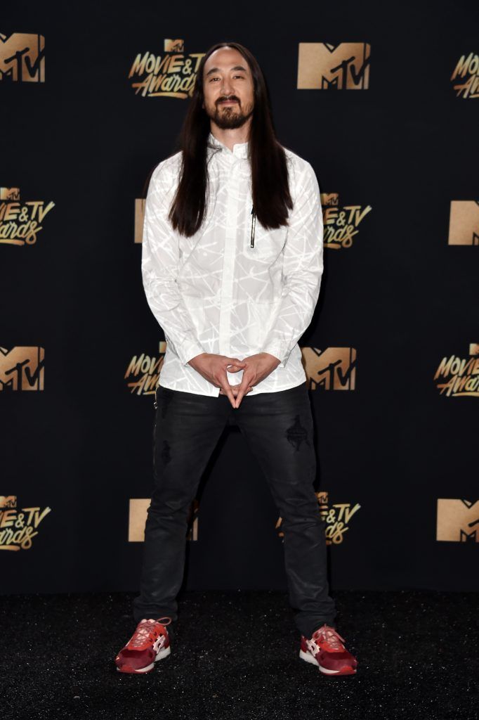 LOS ANGELES, CA - MAY 07: DJ Steve Aoki attends the 2017 MTV Movie And TV Awards at The Shrine Auditorium on May 7, 2017 in Los Angeles, California.  (Photo by Alberto E. Rodriguez/Getty Images)