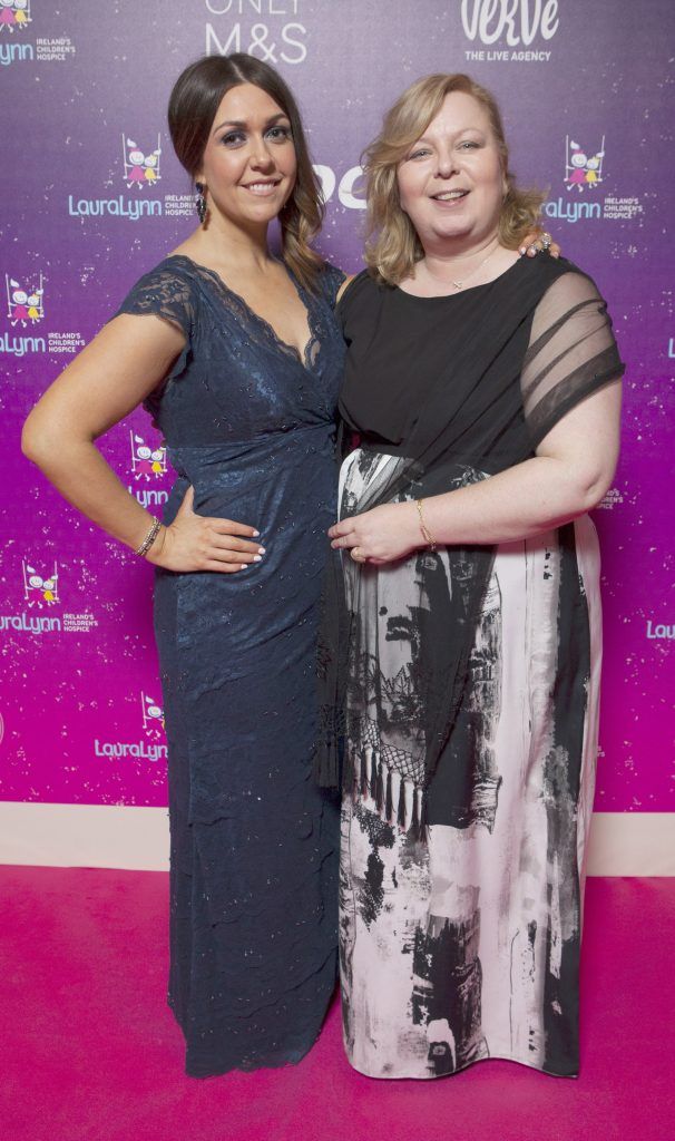 Lisa Forde and Marian Valentine pictured at The LauraLynn Heroes Ball at The Intercontinental Hotel in Ballsbridge, Dublin to raise funds for LauraLynn Ireland's Children's Hospice. Picture: Peter Houlihan