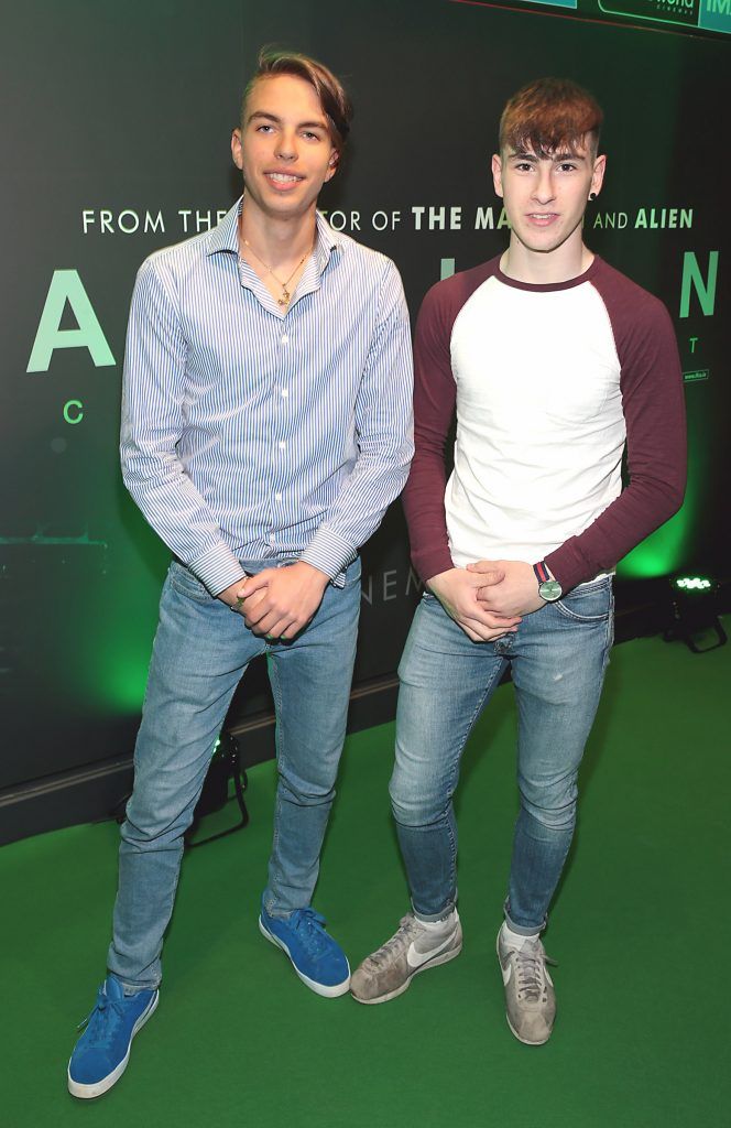 Elliot Meinent and Ciaran Mullen pictured at the special preview screening of Alien Covenant at Cineworld, Dublin. Picture by Brian McEvoy
