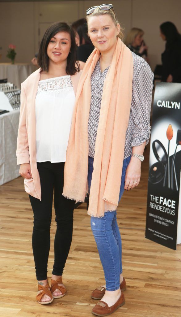 Aoife Carton and Gillian Whelan pictured at the Cailyn beauty event and skincare launch in The Morrison Hotel, Dublin (10th May 2017). Photo: Leon Farrell/Photocall Ireland